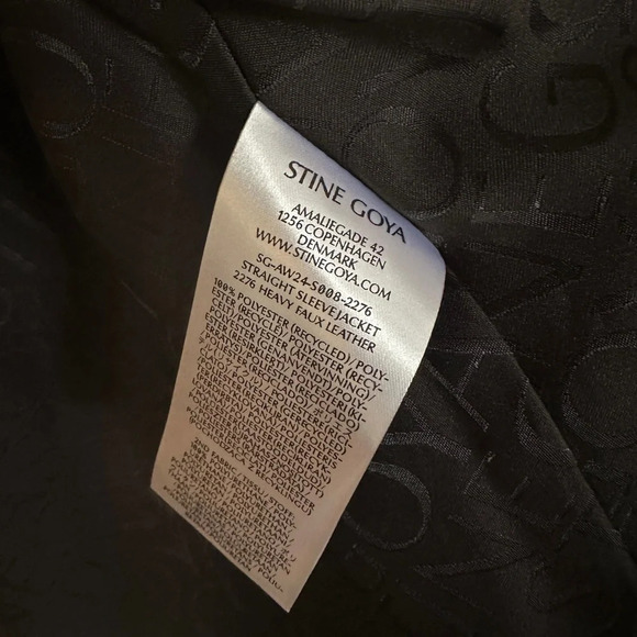 NEW Stine Goya Straight Sleeve Faux Leather Jacket in Chocolate Brown | size XS - Picture 8 of 10